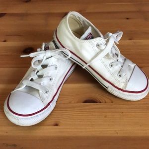White low top kids Converse sneakers